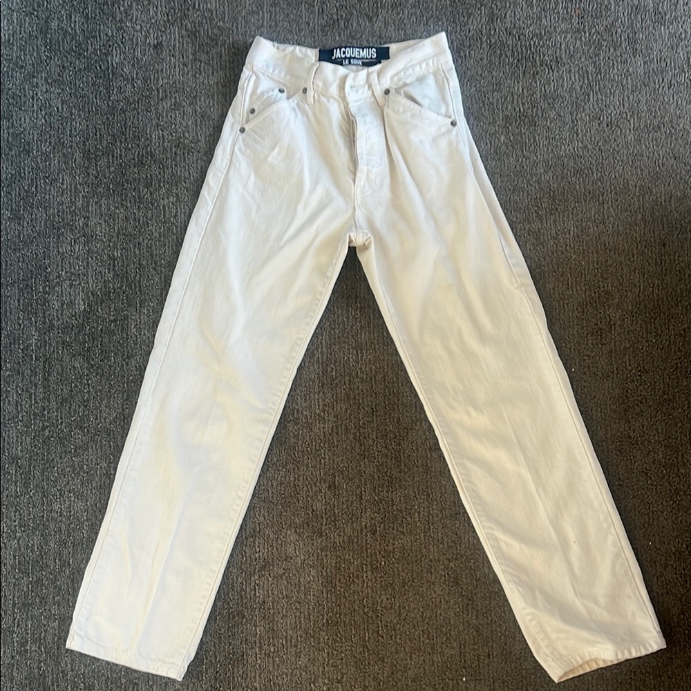 Jacquemus White Straight Jeans Classic Style